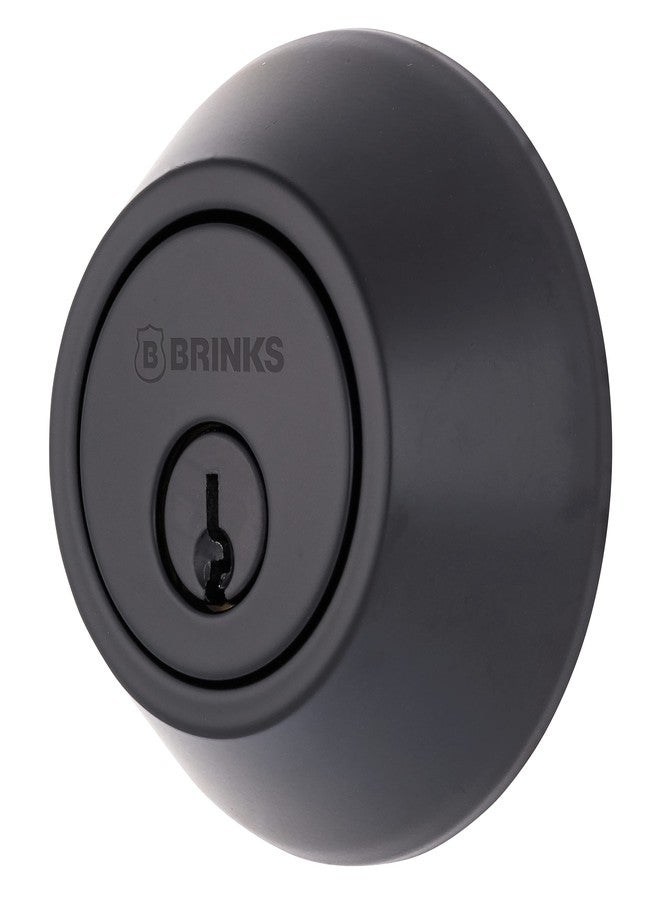 BRINKS Transitional Single Cylinder Deadbolt Lock, Door Lock Built for Residential Protection ANSI Grade 2 Security, Matte Black - Image 1